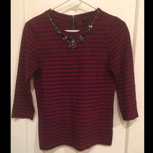 Striped top with sequin details